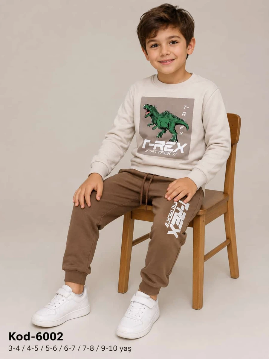 DİNAZOR BASKILI 2 İPLİK ERKEK EŞOFMAN TAKIM