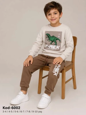 DİNAZOR BASKILI 2 İPLİK ERKEK EŞOFMAN TAKIM