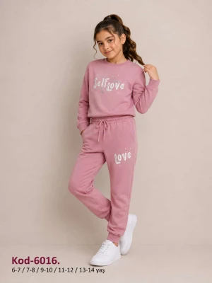 SELF LOVE SÜZÜNE NAKIŞLI 2 İPLİK KIZ EŞOFMAN TAKIM